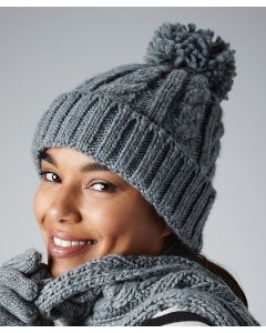 BEECHFIELD Cable Knit Melange Beanie (BC480)